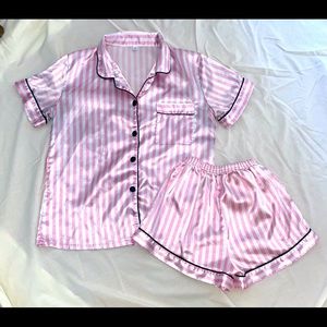 Pink-white striped PJ Set